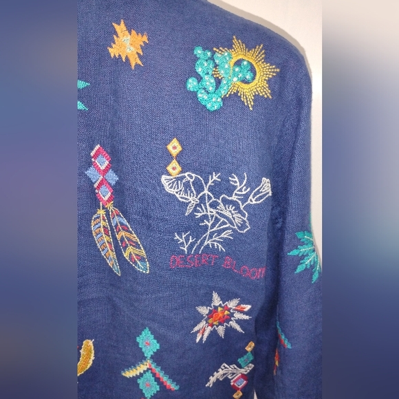 STAR GAZER EMBROIDERED LINEN JACKET - Picture 10 of 13